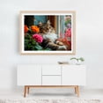 thumbnail image 3 of Maine coon cat relaxing - Photography Cat Flowers Floral Animal Garden Botanical Nature Unframed Wall Art Print 20 x 28 inches, 3 of 4