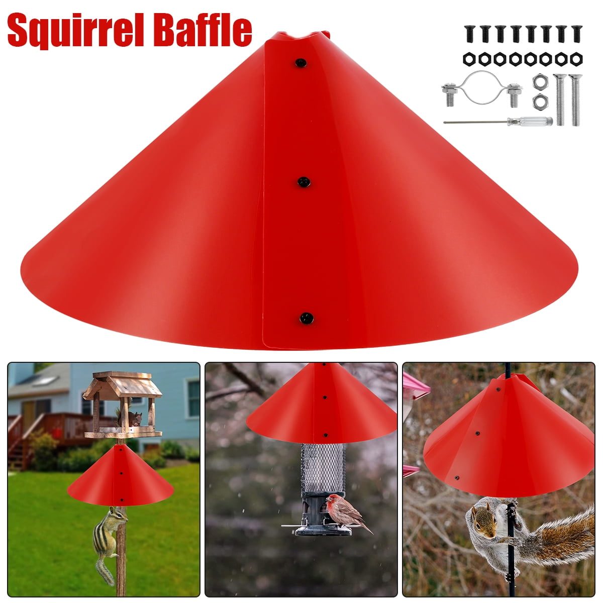 Ghopy New Upgrade Squirrel Baffle for Bird Feeder Pole,Wrap Around