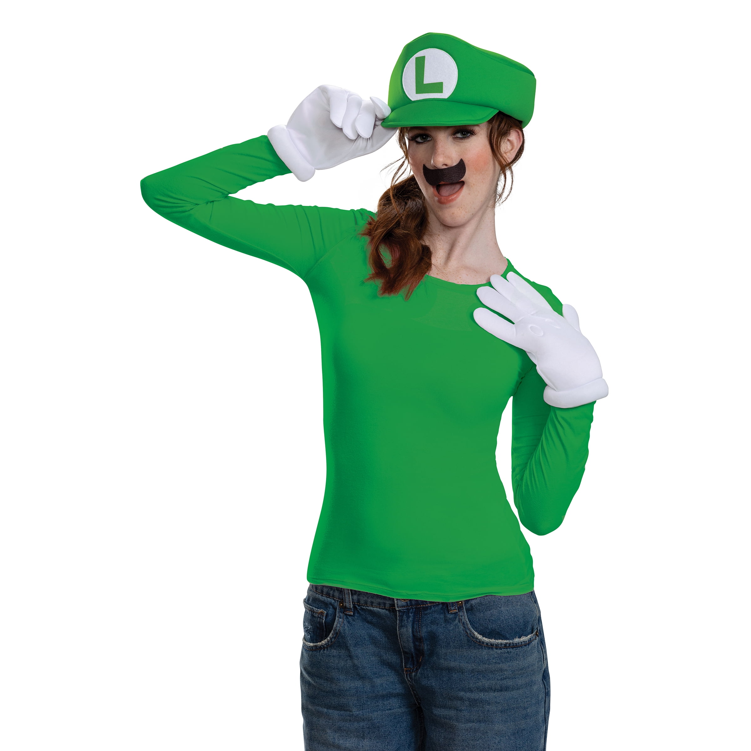 Nintendo Super Mario Bros. Luigi Halloween Accessory Kit for Adults, by Disguise