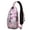 Pink-16, variant on Artistic Tiger Crossbody Backpack, Wild Jungle Stripes Sling Bag with Roaring Bengal Face Pattern, Floral Tribal Design Anti-theft Travel Daypack for Tiger Lover, Commuting, Outdoor, Gym