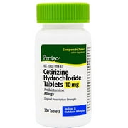 Perrigo Cetirizine Hydrochloride 10 mg Antihistamine Allergy - 300 Tablets