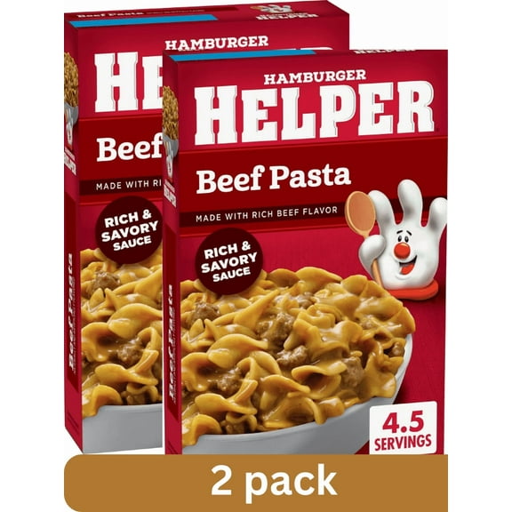 2X - Hamburger Helper Beef Pasta with Rich Beef Flavor, 5.9 oz Box
