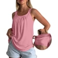 thumbnail image 3 of Tank Tops for Women Built in Bra Athletic Gum Running Tops Shelf Bra Tank Ladies Cute Summer Tops Supportive Plus Size Tank Tops Wide Strap Padded Tank Tops Halter Tops Camisole Tops Tunic Tops Pink, 3 of 7