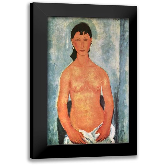 Modigliani, Amedeo 10x14 Black Modern Framed Museum Art Print Titled - Elvire