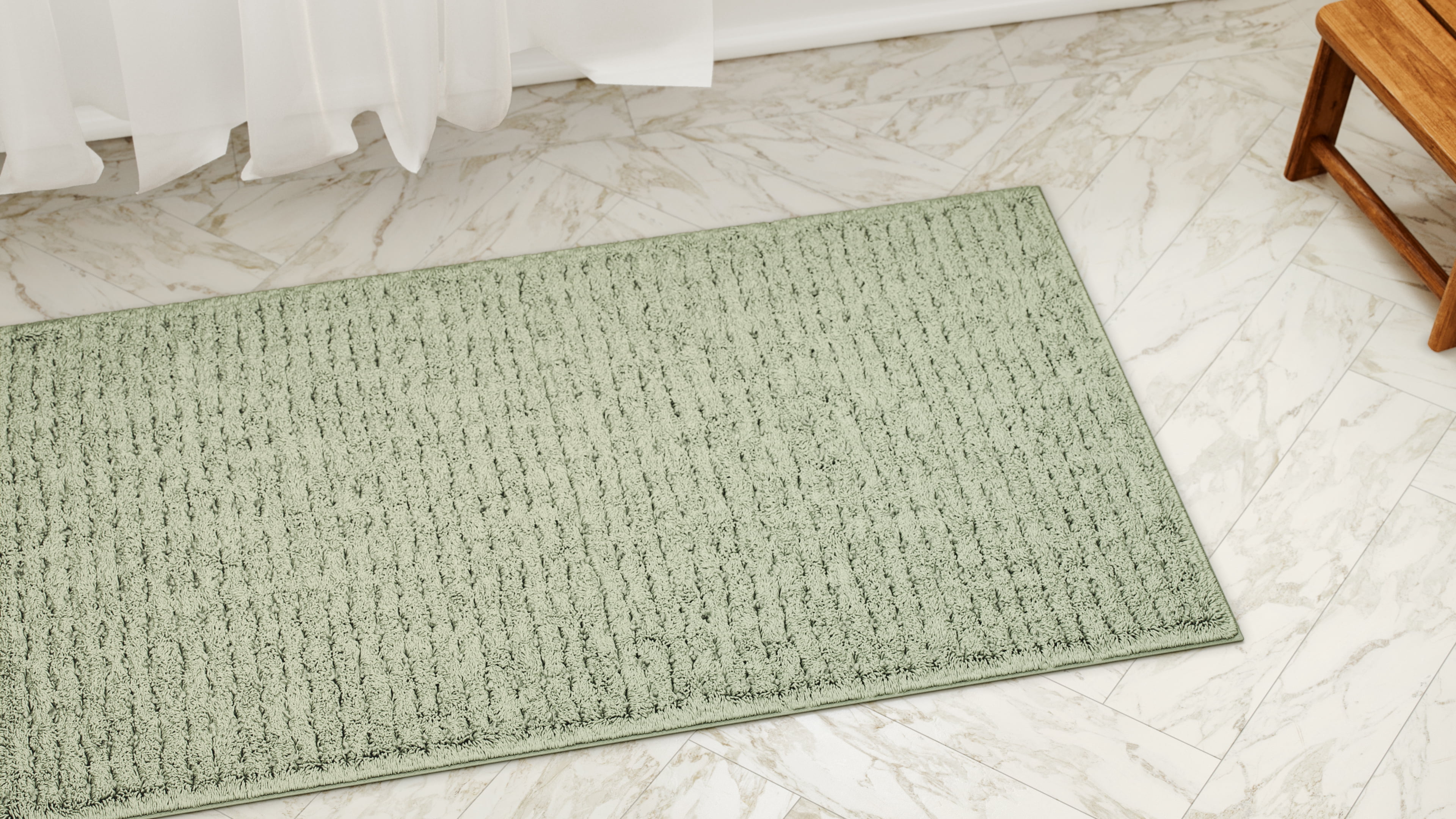 Beautiful Cotton Bath Rug by Drew Barrymore, Sage Green, 20x34"