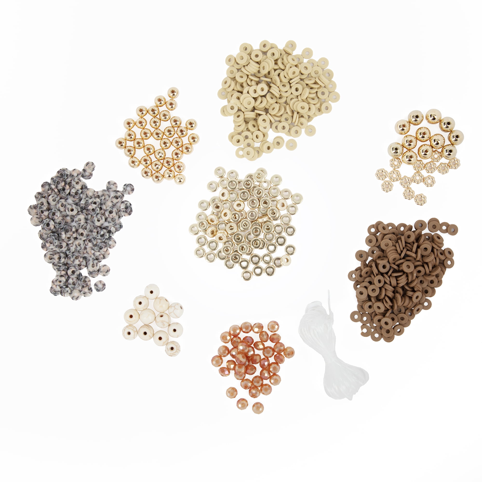 Cousin DIY Neutral Heishi Stack DIY Bracelet Kit, Clay/Metal, 564 Beads, Adult /Teen, 69995661