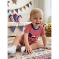thumbnail image 6 of BemeyourBBs Toddler Baby Boy Girl 4th of July Outfit Patriotic Independent Day Summer Clothes Fourth of July Popsicle Embroidery Waffled Striped Short Sleeve T Shirt Tops and Pockets Shorts 2Pcs Set, 6 of 9