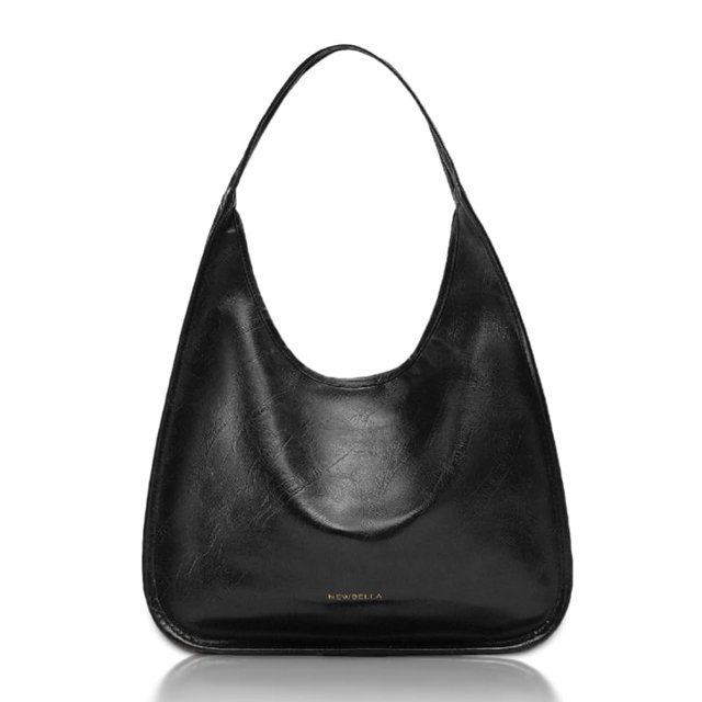 Bolso de hombro Hobo Purse NEWBELLA de piel sintética para trabajo, color negro