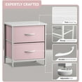 thumbnail image 3 of Sorbus 2 Drawers Nightstand Chest End-Table - Pink, 3 of 8