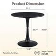 thumbnail image 3 of 31.5" Round Dining Table, Tulip Pedestal Metal Base and MDF Top, for Small Kitchens and Dining Rooms, 3 of 6