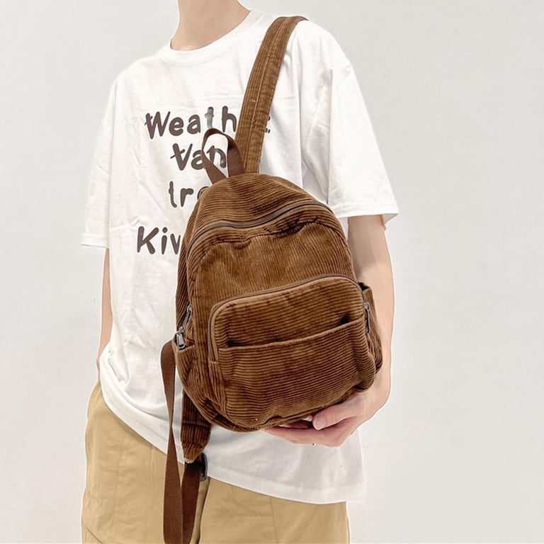 Mini Corduroy Backpack Small Backpack for Women Casual Daypack Lightweight Amazon.com: JASASCCEL Mini Corduroy Daypack Purse for Women  main image 2