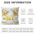 thumbnail image 6 of Nawypu  Vintage Throw Pillow Cushion Cover, Watercolor Style Effect Bicycle Leaves and Flowers in The Basket Pattern, Decorative Square Accent Pillow Case,White and Yellow 2pc, 6 of 6