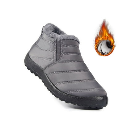 

Daeful Womens Snow Boots Comfort Warm Ankle Booties Slip-Resistant Mens Outdoor Winter Shoes Gray 6