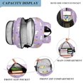 thumbnail image 3 of FORMRS Kids Backpack for School Unisex 17" Casual Bookbag Travel Daypack with Compartment Pockets, Purple Cartoon Rabbit Pattern, 3 of 7