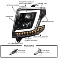 thumbnail image 4 of Spec-D Tuning Jet Black LED Light Bar Projector Headlights Compatible with 2015-2020 Chevy Tahoe, Suburban, Left + Right Pair Headlamps Assembly, 4 of 7