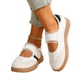 thumbnail image 5 of Casual Sneakers for Women Mary Jane Shoes Hook and Loop Lace Trim Walking Flats Soft Gum Sole Retro Fashion Shoes Low Top, 5 of 8