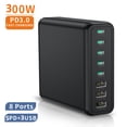thumbnail image 2 of 300W 8-Port USB-C Fast Charger with PD for Laptops, Smartphones, Gaming Consoles, Computers & Headphones, 5 USB-C & 3 USB-A Ports, 2 of 9