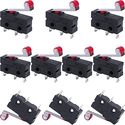 10pc Pushbutton Push On non-lock Button Switch 2P Clamp Type 1A 125VAC Black 