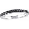 1/5 Carat T.W. Black Diamond Sterling Silver Semi-Eternity Anniversary Ring