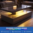 thumbnail image 5 of ARICOEASY LED Coffee Table with Storage Space, 43.3" Modern High Gloss Center Table with RGB LED Lights for Living Room, Grey, 5 of 7