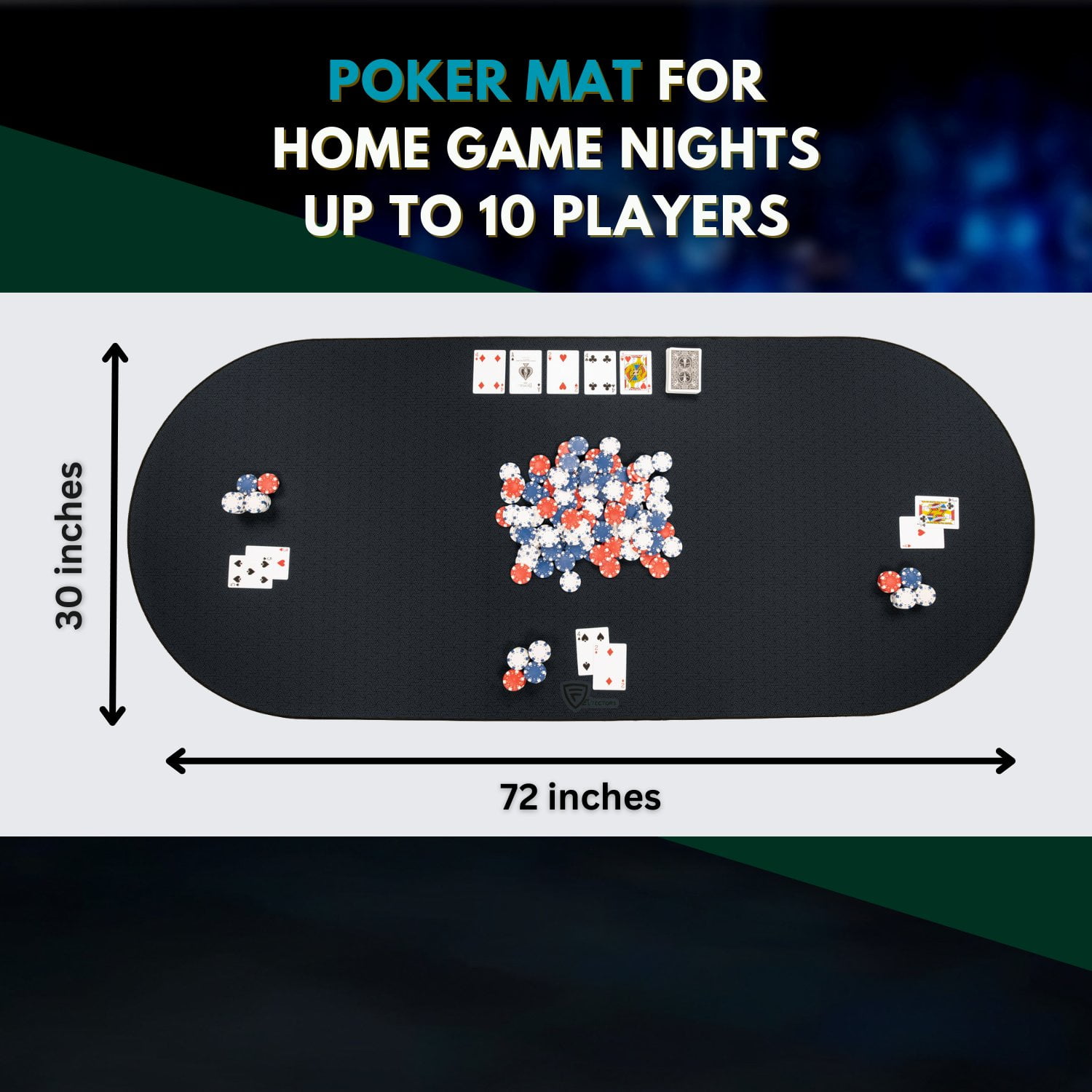 Feltectors Board Game Mat, Table Cover for Mahjong, Poker, Playing Cards, Tile Games, Dominoes 72 x 30 inch