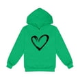 thumbnail image 3 of ZHOGXU Big Kids Girls Hoodies Long Sleeve Love Heart Print Fashionable Loose Fit Sweatshirt For Casual Daily Wear Green 18-24 Months, 3 of 3