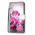 thumbnail image 3 of SaniMore for iPhone 14 Plus 6.7 "2022 PU Leather Case with Card Slots Detchable Lanyard Color Painting Luxury Pattern Flip Kickstand Shcokproof Wallet Case For iPhone 14 Plus 6.7", Wild Rose, 3 of 11