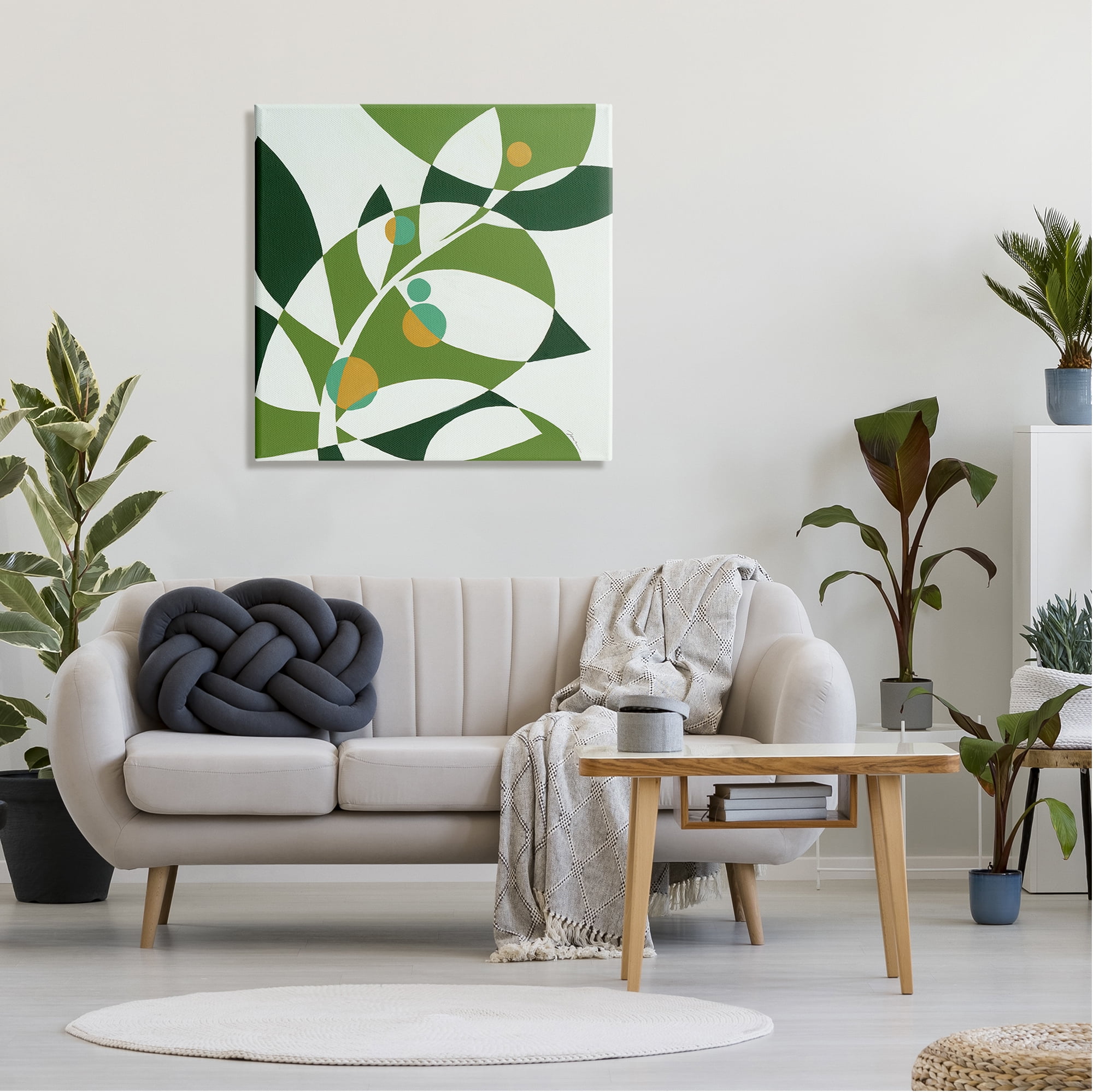 Stupell Industries Botanical Abstract Leaf Botanical & Floral Painting Gallery Wrapped Canvas Print Wall Art, 30 x 30