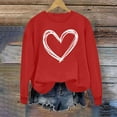 thumbnail image 5 of Qepwscx Womens T Shirts Long Sleeve Red Valentine'S Day Crewneck Sweatshirt Love Heart Printed Womens Blouses Cute Tops Pullover Sweatshirt Graphic Tshirts Holiday Outfits Tee Tops, 5 of 5