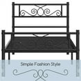 thumbnail image 2 of Yaheetech Twin XL Metal Bed Frame Scroll Headboard & Footboard, Black, 2 of 7