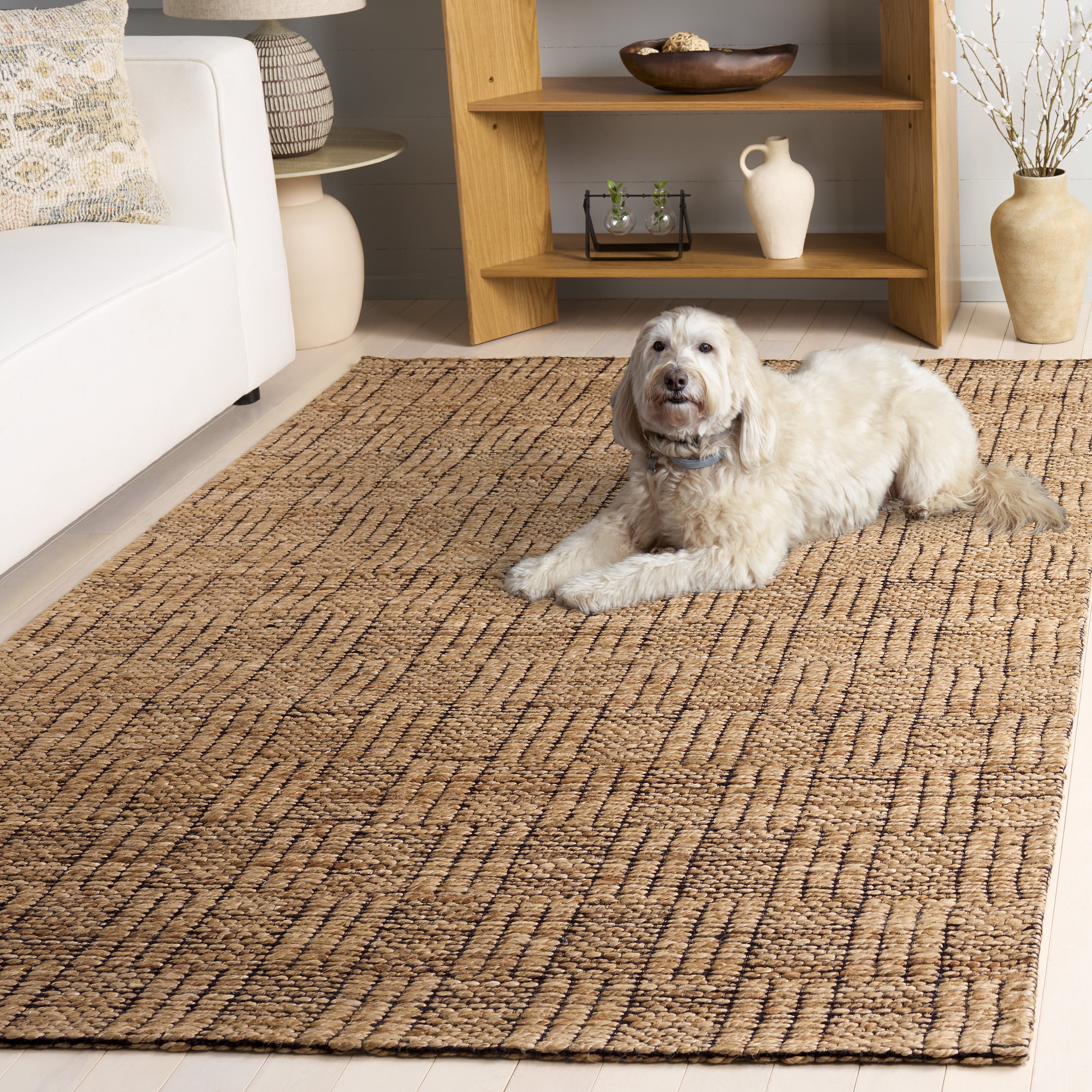 Safavieh Natural Fiber Meryl Geometric Area Rug, Natural/Black, 5' x 8'