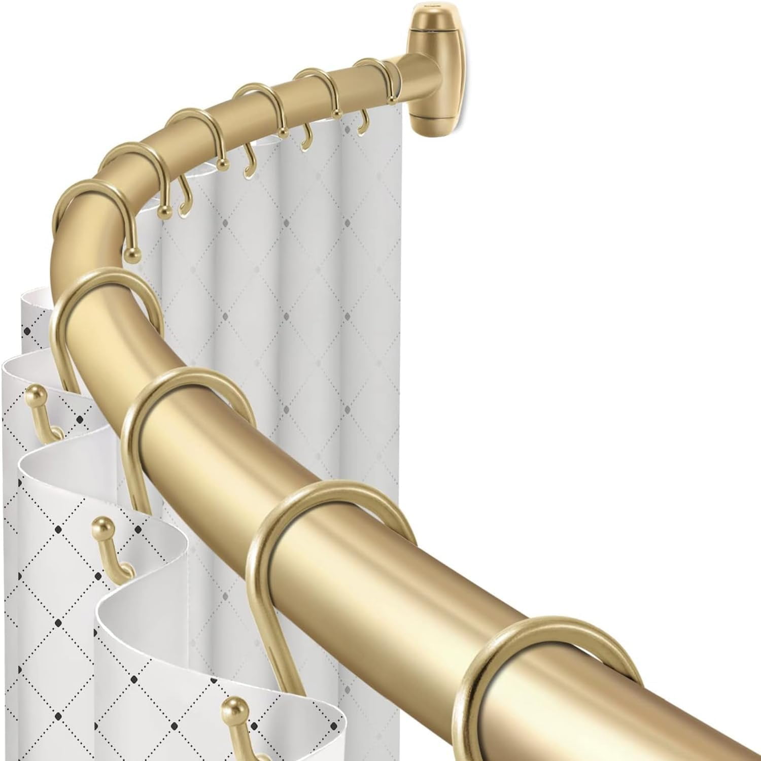 Zenna Home NeverRust Aluminum Curved Shower Curtain Rod | Tension Mount, 50-72 Inch, Satin Nickel - View #6