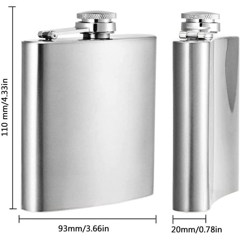 INERRWIX 6oz Hip Flask Stainless Steel Men Women Flask with Funnel,bulk of Flasks Set with Funnel for Gift, Camping, Wedding Party