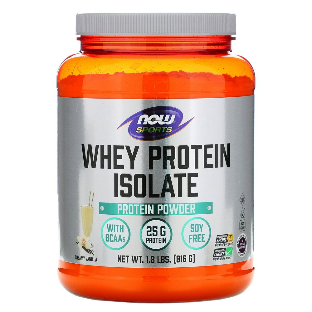 NOW Foods NOW Sports Whey Protein Isolate Powder Creamy Vanilla 1.8