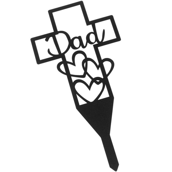 UNOMOR Cemetery Decorations for Grave Dad Double Heart Shape 1Set Family Members Cemetery