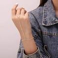 thumbnail image 6 of Anqbci Women Bracelet Ring Integrated Alloy Retro Hand Chain Hollow Chain Finger Ring, 6 of 7