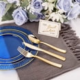 thumbnail image 3 of Juego de platos de plástico Nervure Clear Blue con oro, 150 piezas, 3 of 9