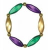 Beistle Satin Swirl Beads Necklace With Bracelet Set; 38" & 10" Green/Gold/Purple 50560-GGP