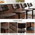 thumbnail image 3 of Furniliving Bar Stools Set of 2, Swivel Barstools with Footrest and Thick Cushion Back, Counter Height Bar Stools, Height Adjustable Modern Bar Chairs for Kitchen Island, Brown, 3 of 12