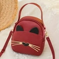thumbnail image 3 of Women PU Leather Crossbody Messenger Bag Cute Cat Shoulder Backpack (Pink), 3 of 6