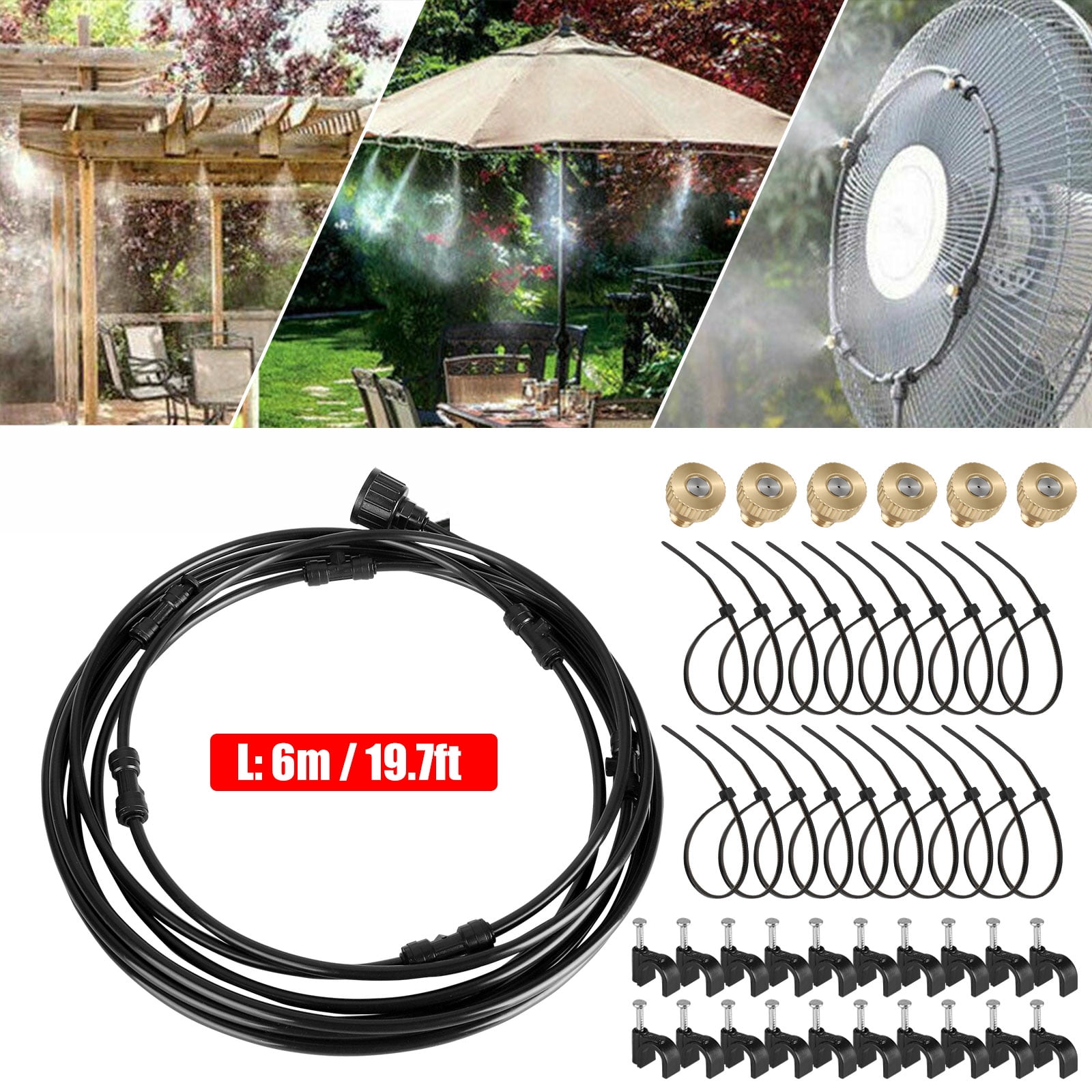 TSV Outdoor Misting Cooling System, Mister Fan Cooler Kit ...