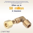 thumbnail image 4 of LTWFITTING 1/4" OD x 1/4" Male NPT 90 Degree Compression Elbow,Brass Compression Fitting(Pack of 5), 4 of 5