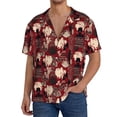 thumbnail image 7 of Lsque African Women A print Men's Cuban Collar Short Sleeve Shirt Summer Beachwear Casual Button Down Fashionable Vacation Leisure Shirt-Medium, 7 of 7