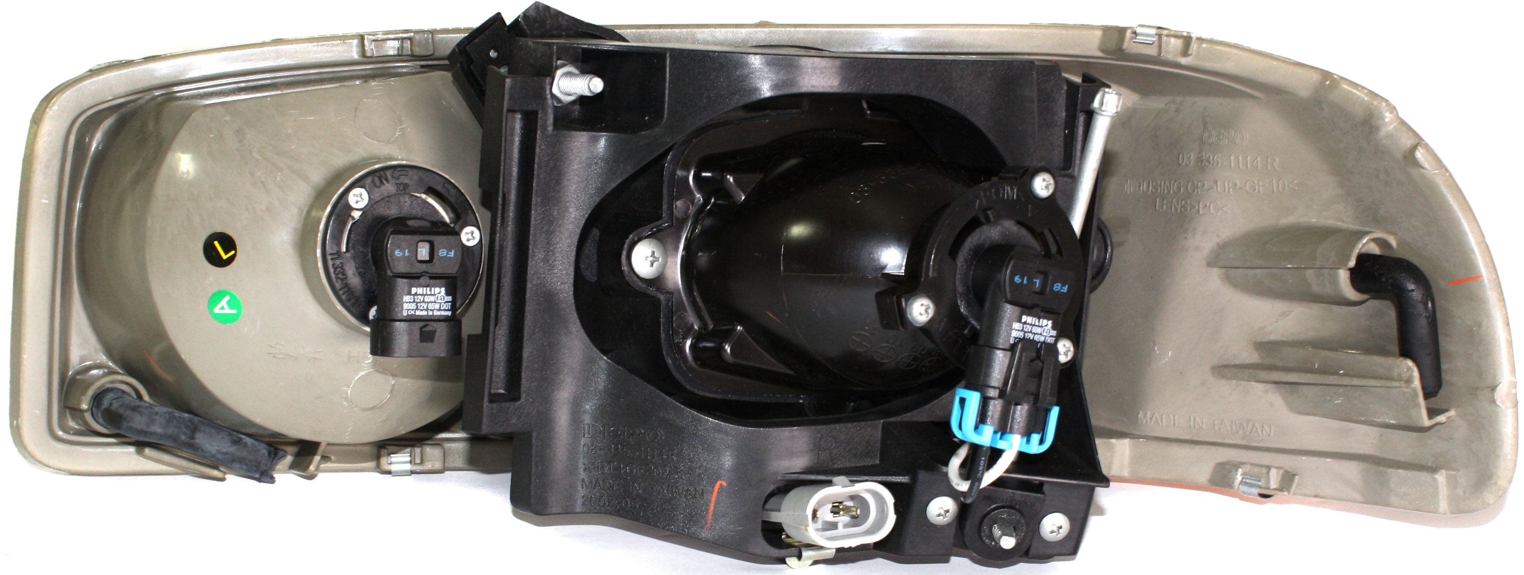 Headlight Compatible With 2001-2006 GMC Sierra 1500 Yukon Right Passenger Halogen With bulb(s)