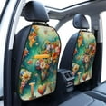 thumbnail image 3 of Pofeuu Colorful World Map Print 2 Pack PU Leather Kick Mat Back Seat Protector, Universal Car Seat Back Organizer, Waterproof Backseat Protector For Most Car, 3 of 8