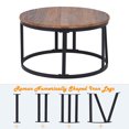 thumbnail image 3 of Topcobe Table d'Appoint Table Basse avec Pieds en Fer, Table à Thé pour Salon, Marron, 3 of 6