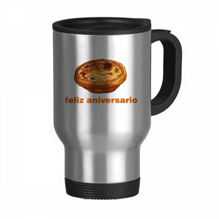 

Portuguese Egg Tart Birthday Party Travel Mug Flip Lid Stainless Steel Cup Car Tumbler Thermos