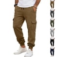 thumbnail image 2 of Yungyresw Fall Joggers Pants For Men Drawstring Waist Warming Tapered Athletic Trousers Soft Comfortable Casual Cargo Pants Black XXXL, 2 of 7