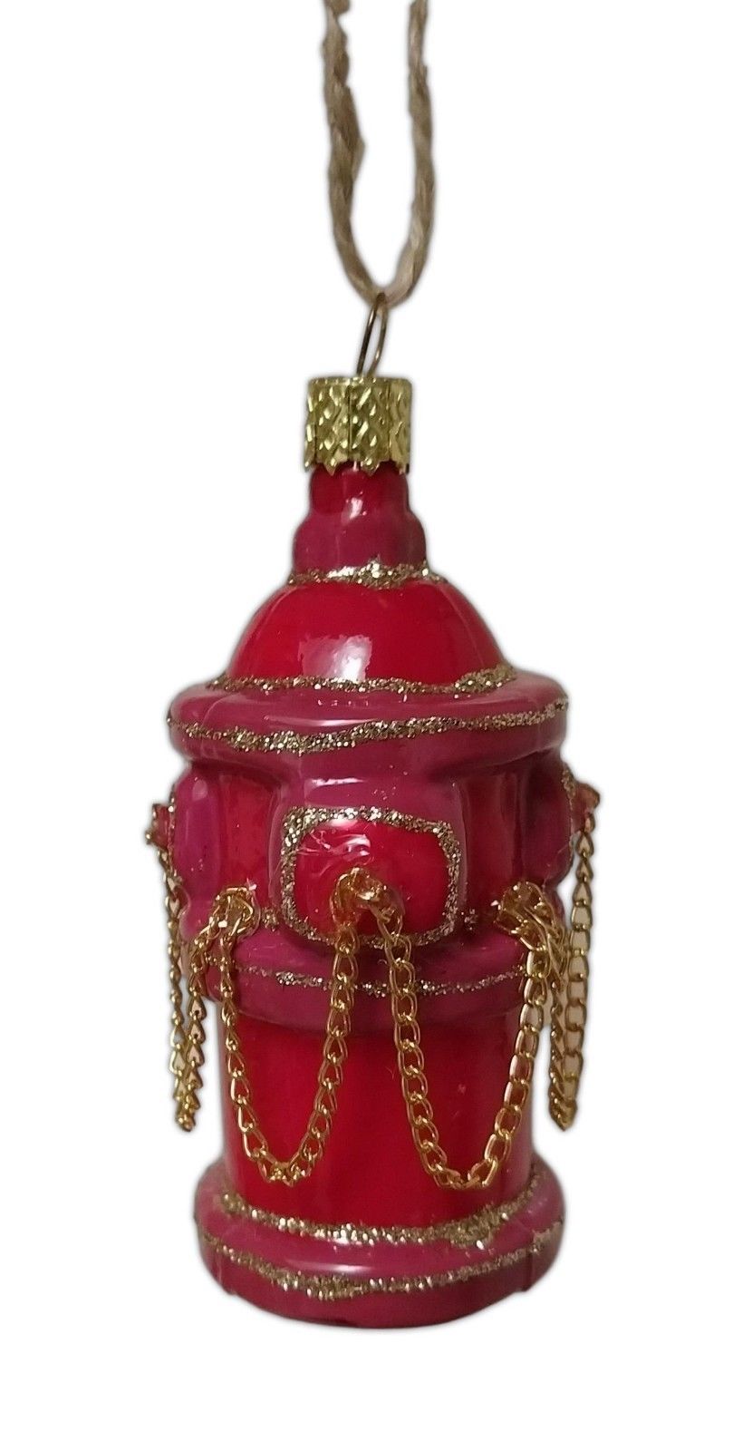 RED FIRE HYDRANT Glass Christmas Ornament, by Cody Foster