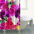 thumbnail image 5 of Floral Shower Curtain Watercolor Botanical Bathroom Decor Rustic Flower Design Fabric Bath Curtain for Tub Country Style Home Accessories with Hooks，72x84in(180*210cm), 5 of 5